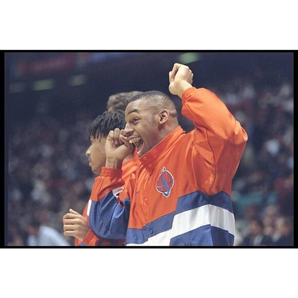 Syracuse Orange 1996 NIKE Team windbreaker jacket L navy NCAA basketball vintage - Picture 11 of 14